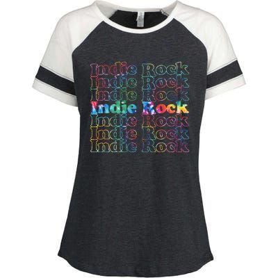 Indie Rock Music Tie Dye Enza Ladies Jersey Colorblock Tee