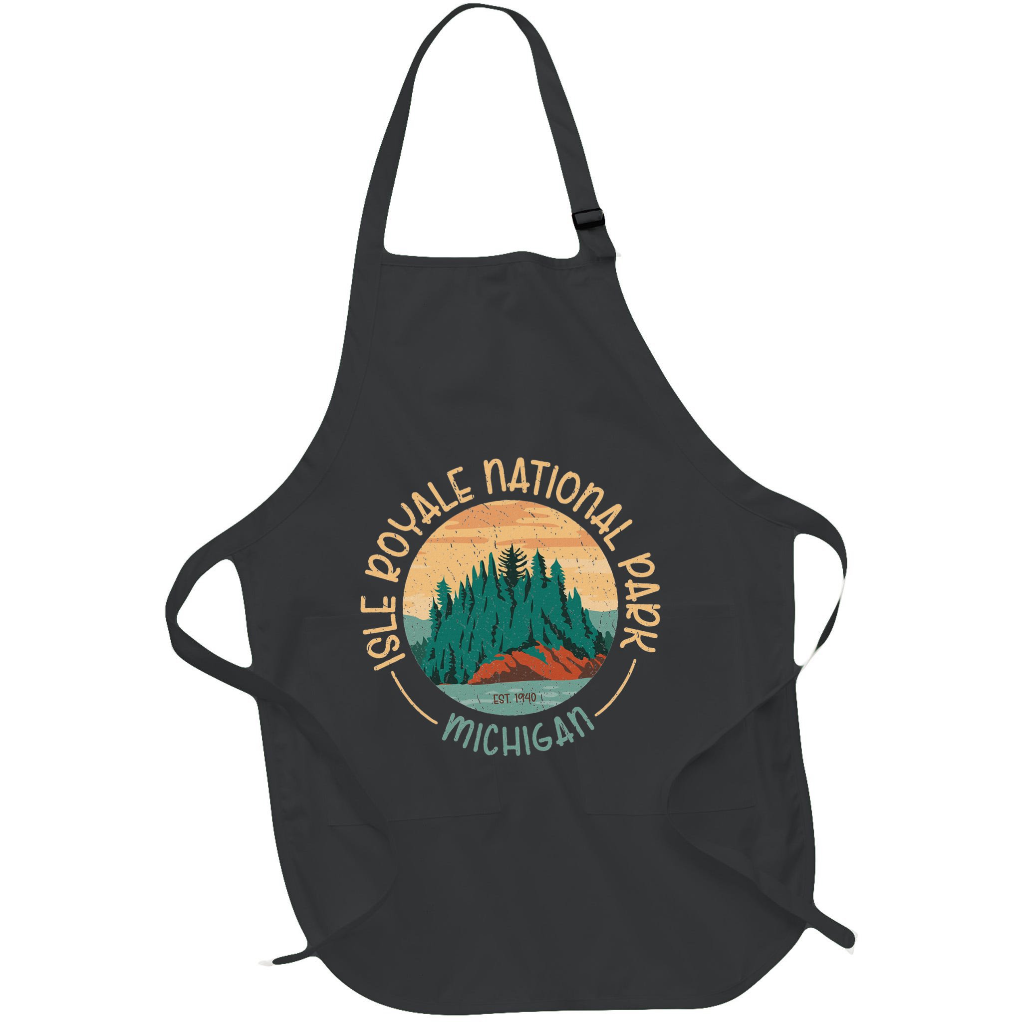 Isle Royale Michigan National Park Moose Sillhouete Apron