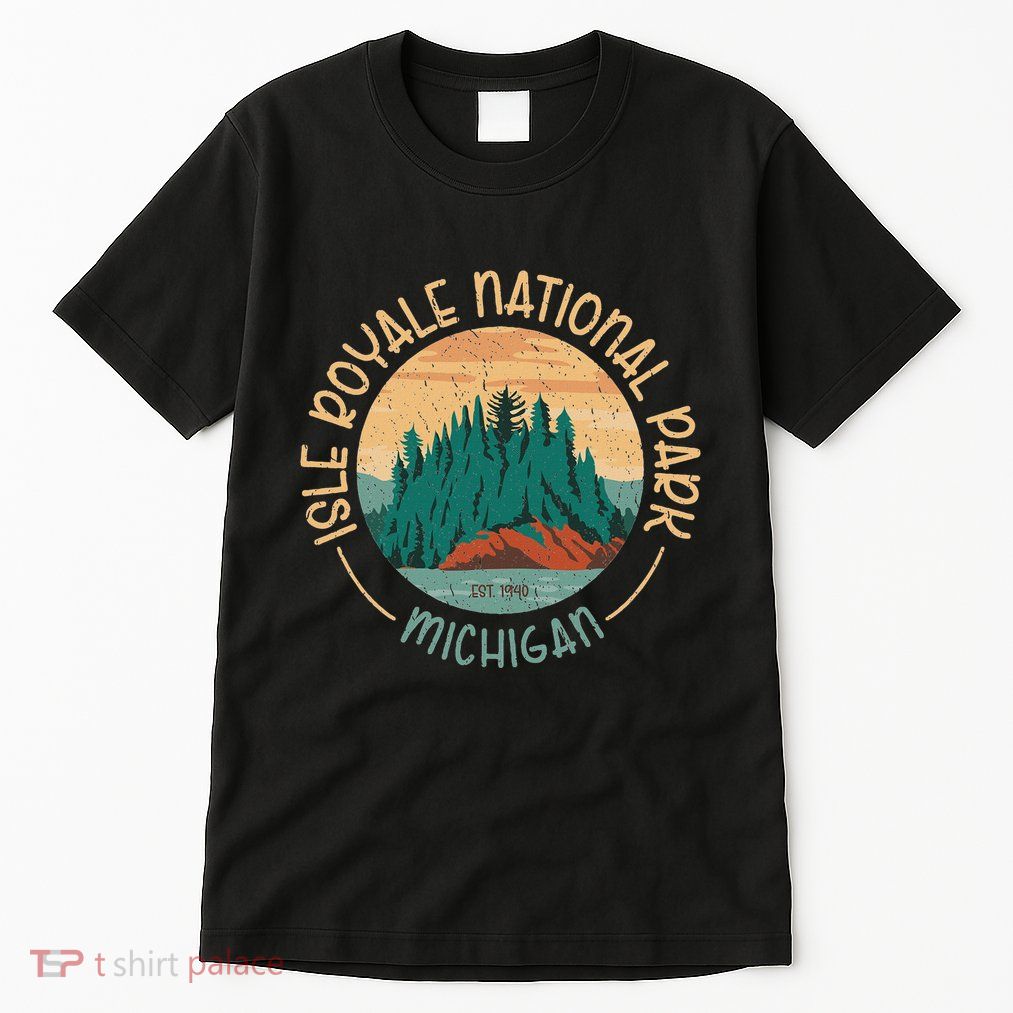 Isle Royale Michigan National Park Moose Sillhouete Tall T-Shirt