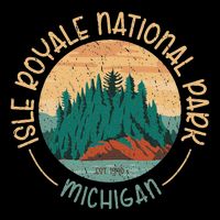Isle Royale Michigan National Park Moose Sillhouete City Backpack