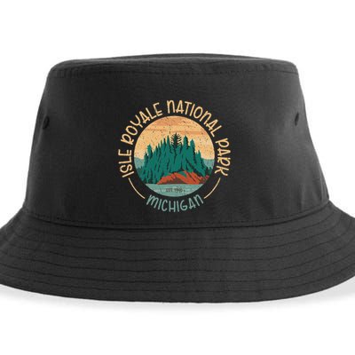 Isle Royale Michigan National Park Moose Sillhouete Sustainable Bucket Hat