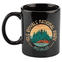 Isle Royale Michigan National Park Moose Sillhouete 11oz C Handle Ceramic Mug