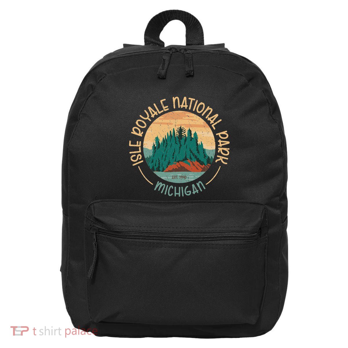 Isle Royale Michigan National Park Moose Sillhouete 16 in Basic Backpack