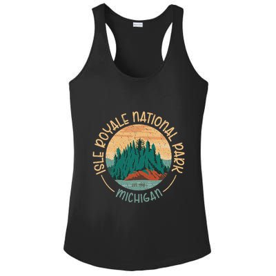 Isle Royale Michigan National Park Moose Sillhouete Ladies PosiCharge Competitor Racerback Tank