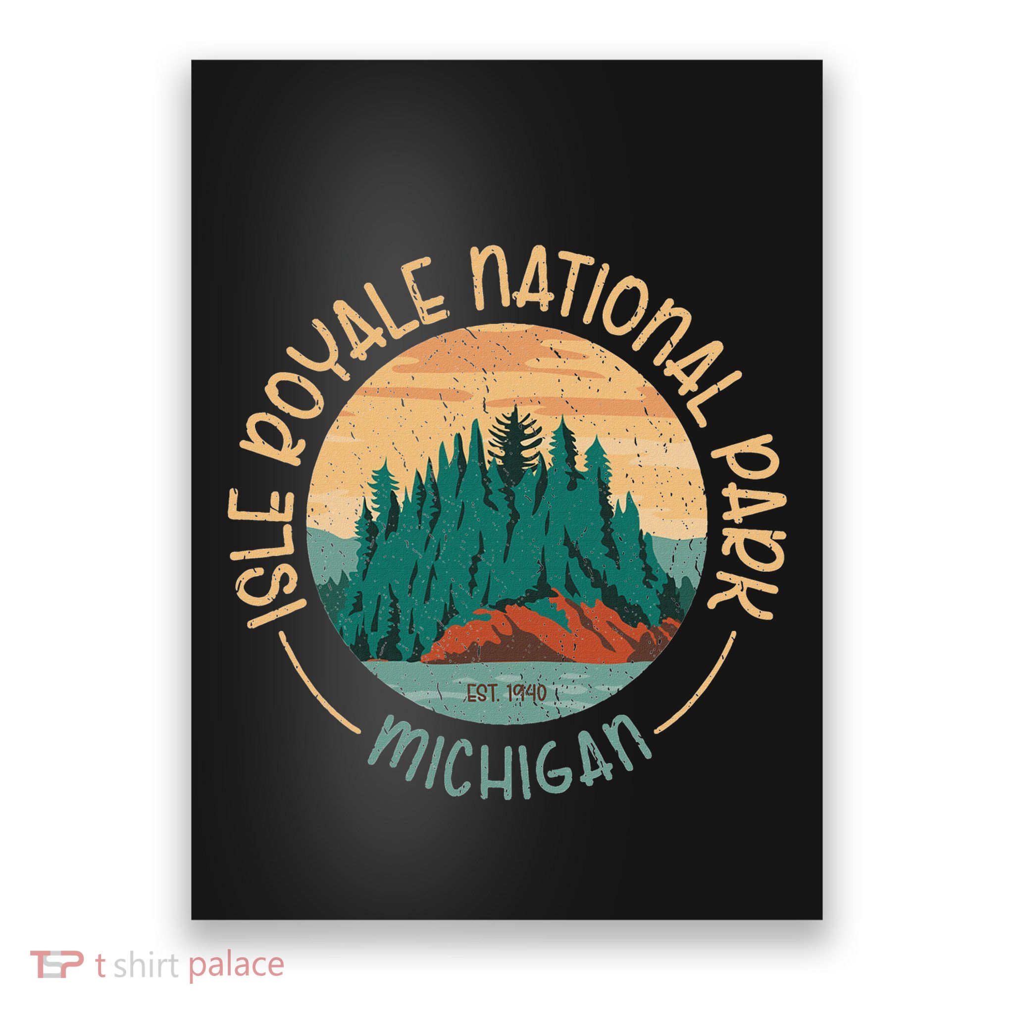 Isle Royale Michigan National Park Moose Sillhouete Poster