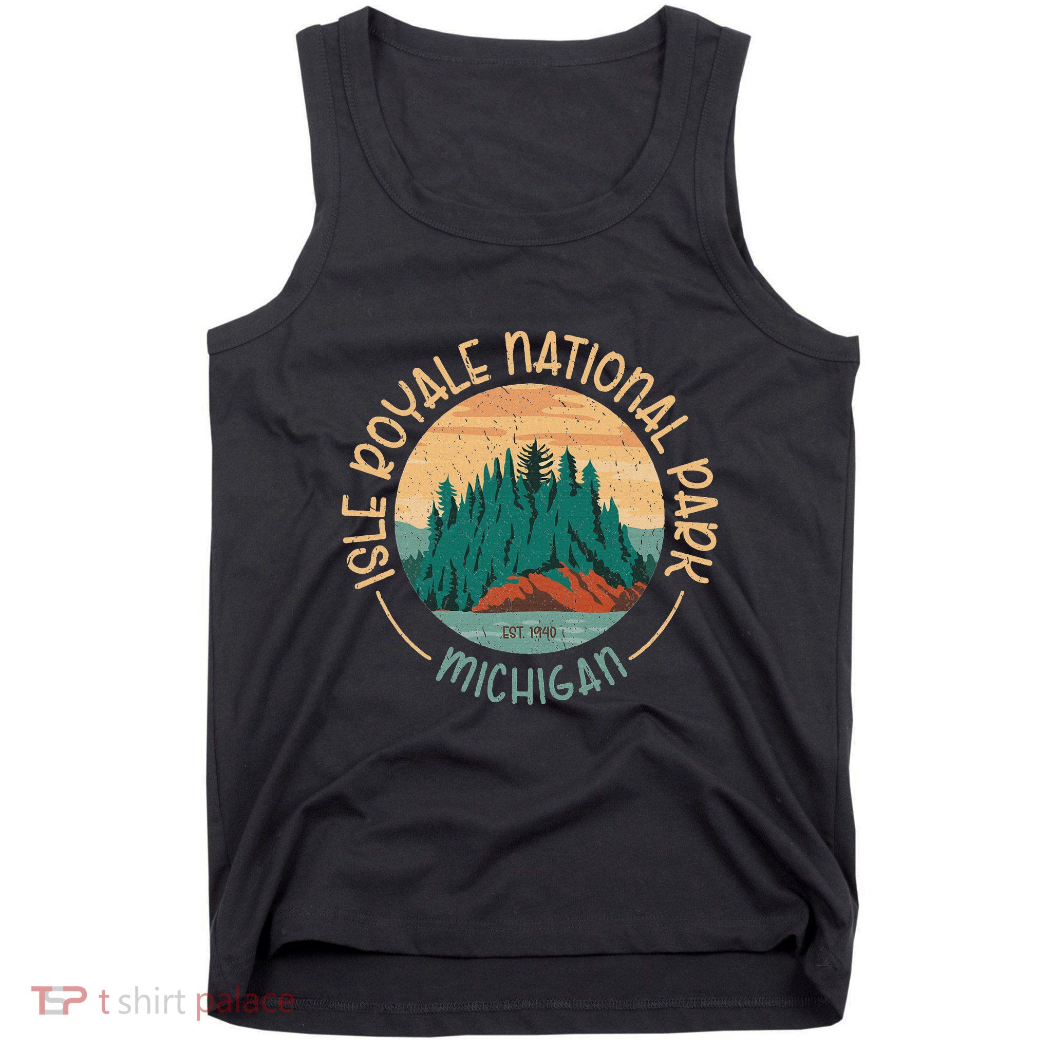 Isle Royale Michigan National Park Moose Sillhouete Tank Top