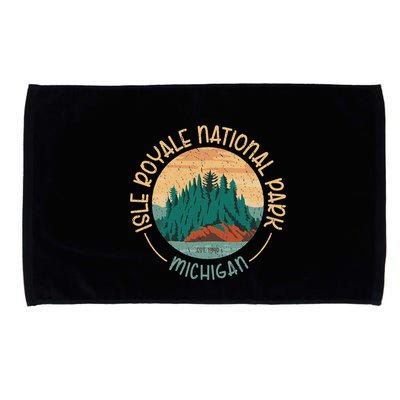 Isle Royale Michigan National Park Moose Sillhouete Microfiber Hand Towel