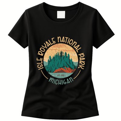 Isle Royale Michigan National Park Moose Sillhouete Womens T-Shirt