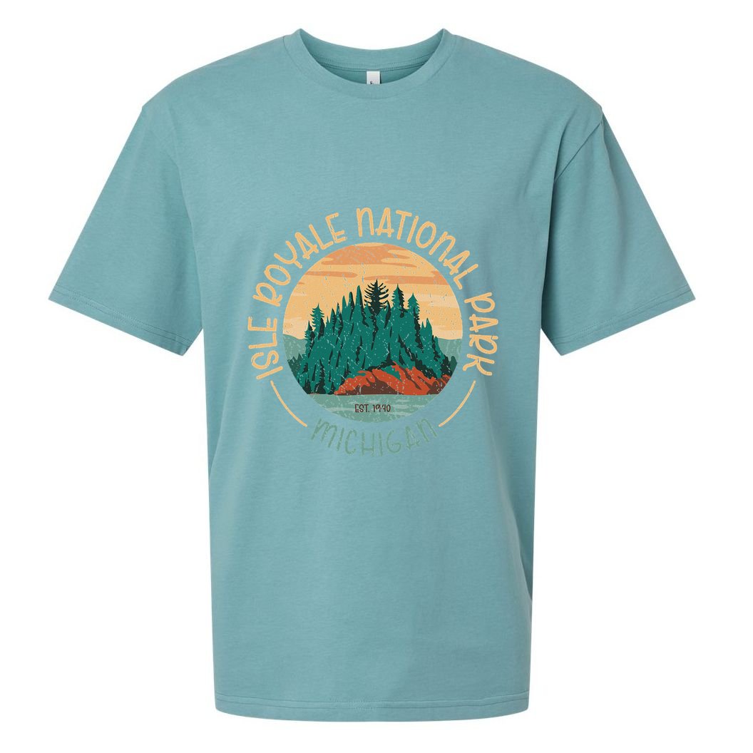 Isle Royale Michigan National Park Moose Sillhouete Sueded Cloud Jersey T-Shirt