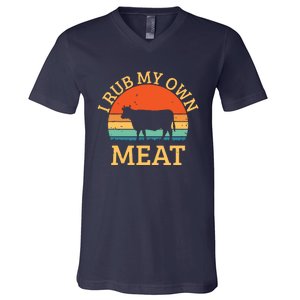 I Rub My Own Meat Funny Cooking BBQ Chef V-Neck T-Shirt