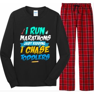 I Run Marathons Just Ding I Chase Sitter Meaningful Gift Long Sleeve Pajama Set