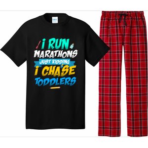 I Run Marathons Just Ding I Chase Sitter Meaningful Gift Pajama Set