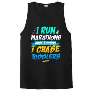 I Run Marathons Just Ding I Chase Sitter Meaningful Gift PosiCharge Competitor Tank