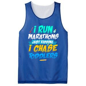 I Run Marathons Just Ding I Chase Sitter Meaningful Gift Mesh Reversible Basketball Jersey Tank