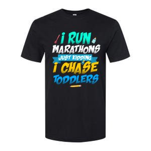 I Run Marathons Just Ding I Chase Sitter Meaningful Gift Softstyle CVC T-Shirt