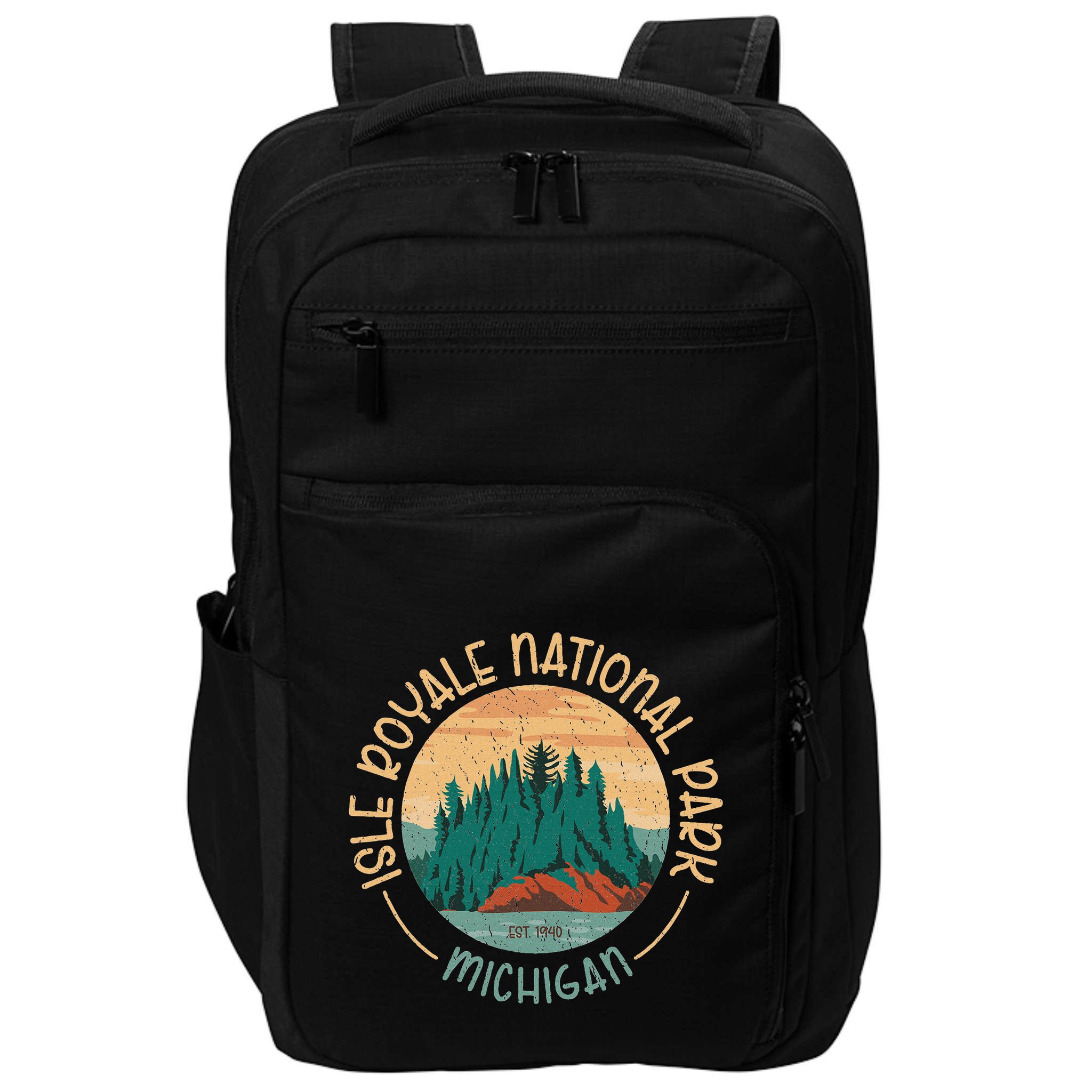 Isle Royale Michigan National Park Moose Sillhouete Impact Tech Backpack