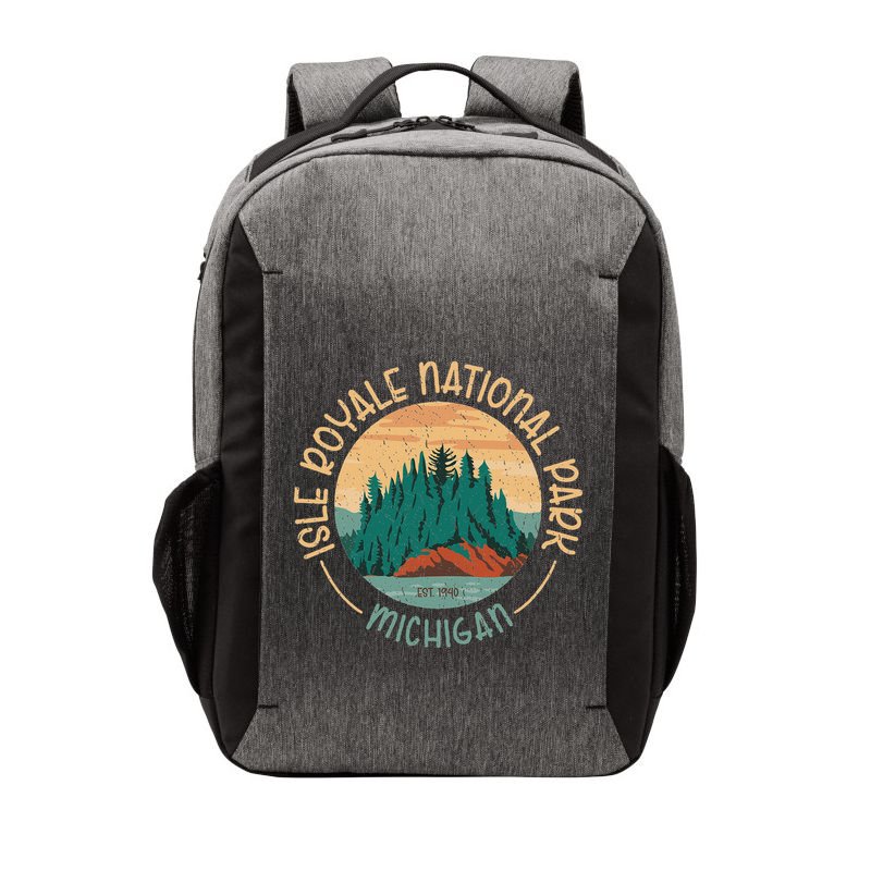 Isle Royale Michigan National Park Moose Sillhouete Vector Backpack