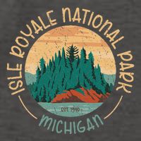 Isle Royale Michigan National Park Moose Sillhouete Vector Backpack