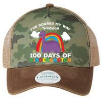 I've Roared My Way Through 100 Days Of Kindergarten Funny Gift Legacy Tie Dye Trucker Hat
