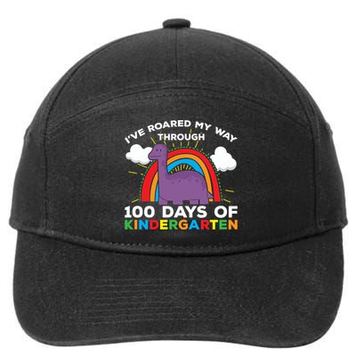 I've Roared My Way Through 100 Days Of Kindergarten Funny Gift 7-Panel Snapback Hat