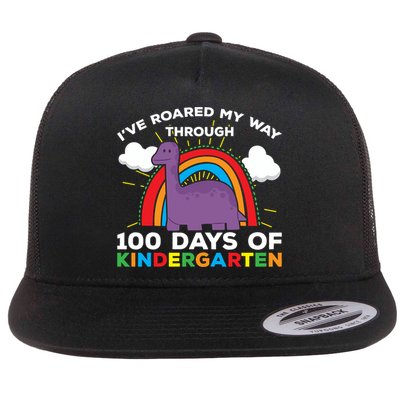 I've Roared My Way Through 100 Days Of Kindergarten Funny Gift Flatbill Hat