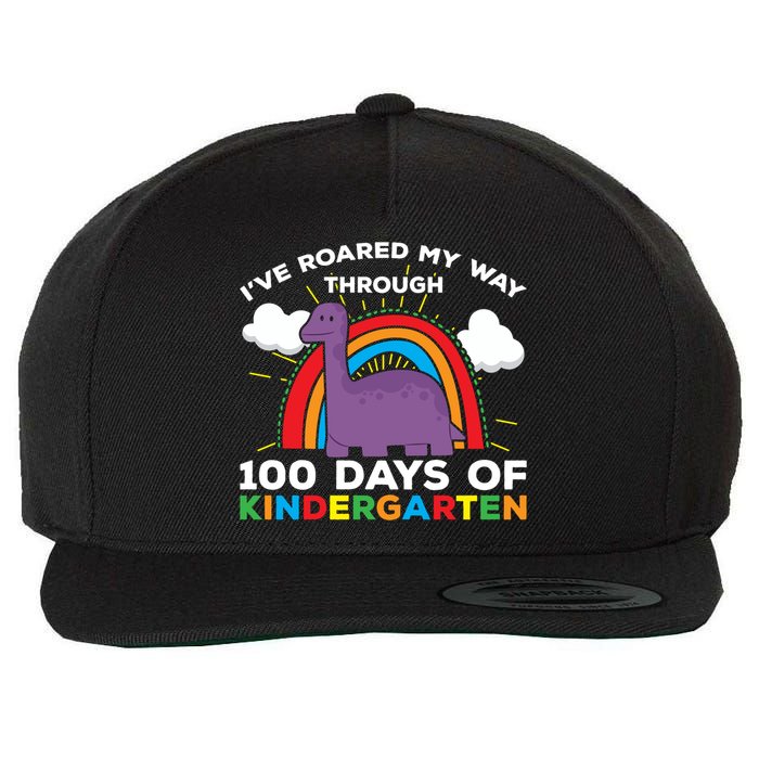 I've Roared My Way Through 100 Days Of Kindergarten Funny Gift Wool Snapback Cap