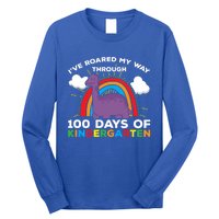 I've Roared My Way Through 100 Days Of Kindergarten Funny Gift Long Sleeve Shirt