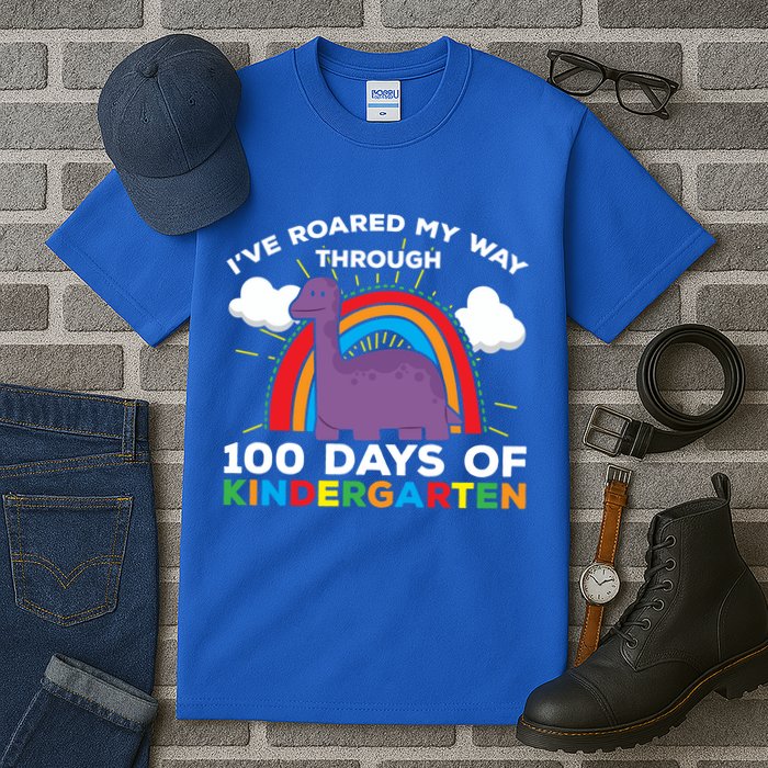 I've Roared My Way Through 100 Days Of Kindergarten Funny Gift Tall T-Shirt