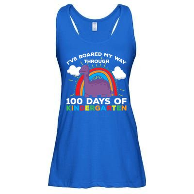 I've Roared My Way Through 100 Days Of Kindergarten Funny Gift Ladies Essential Flowy Tank