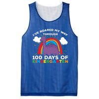 I've Roared My Way Through 100 Days Of Kindergarten Funny Gift Mesh Reversible Basketball Jersey Tank