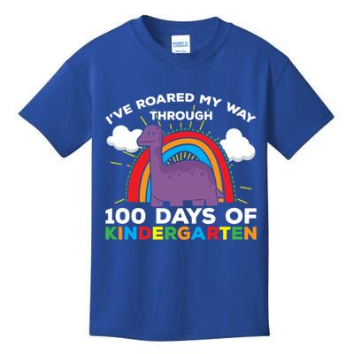 I've Roared My Way Through 100 Days Of Kindergarten Funny Gift Kids T-Shirt