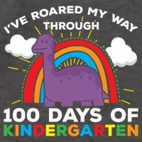 I've Roared My Way Through 100 Days Of Kindergarten Funny Gift Vector Backpack