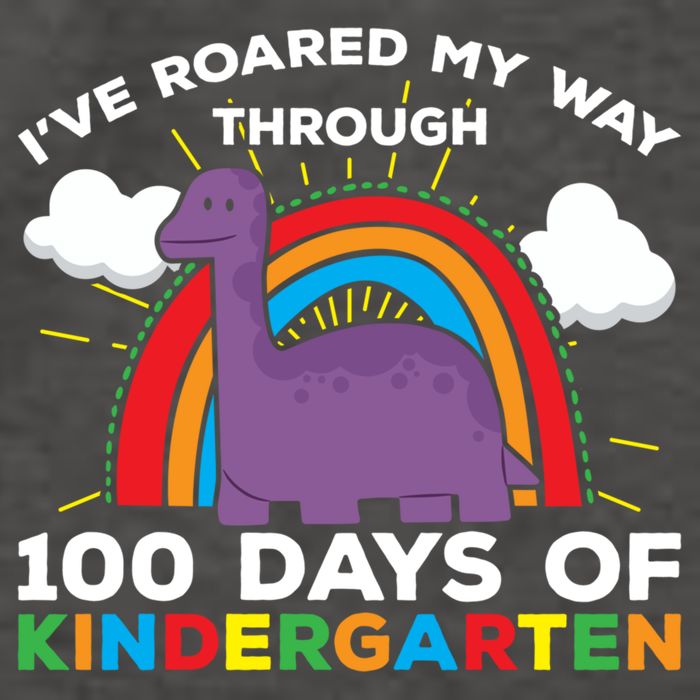 I've Roared My Way Through 100 Days Of Kindergarten Funny Gift Vector Backpack