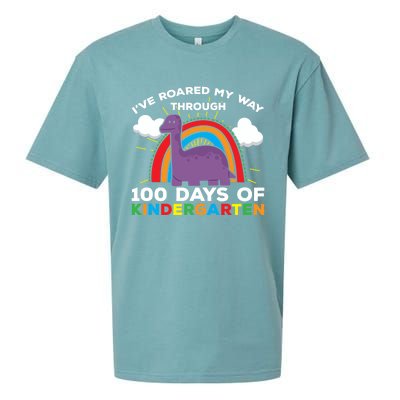 I've Roared My Way Through 100 Days Of Kindergarten Funny Gift Sueded Cloud Jersey T-Shirt