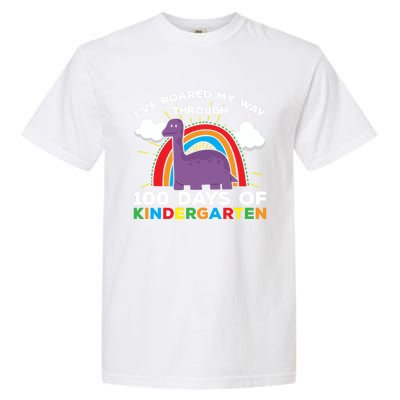 I've Roared My Way Through 100 Days Of Kindergarten Funny Gift Garment-Dyed Heavyweight T-Shirt