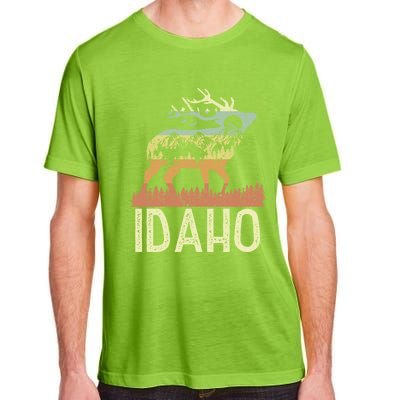 Idaho Retro Mountain Vintage Elk Hiking Gift Great Gift Adult ChromaSoft Performance T-Shirt