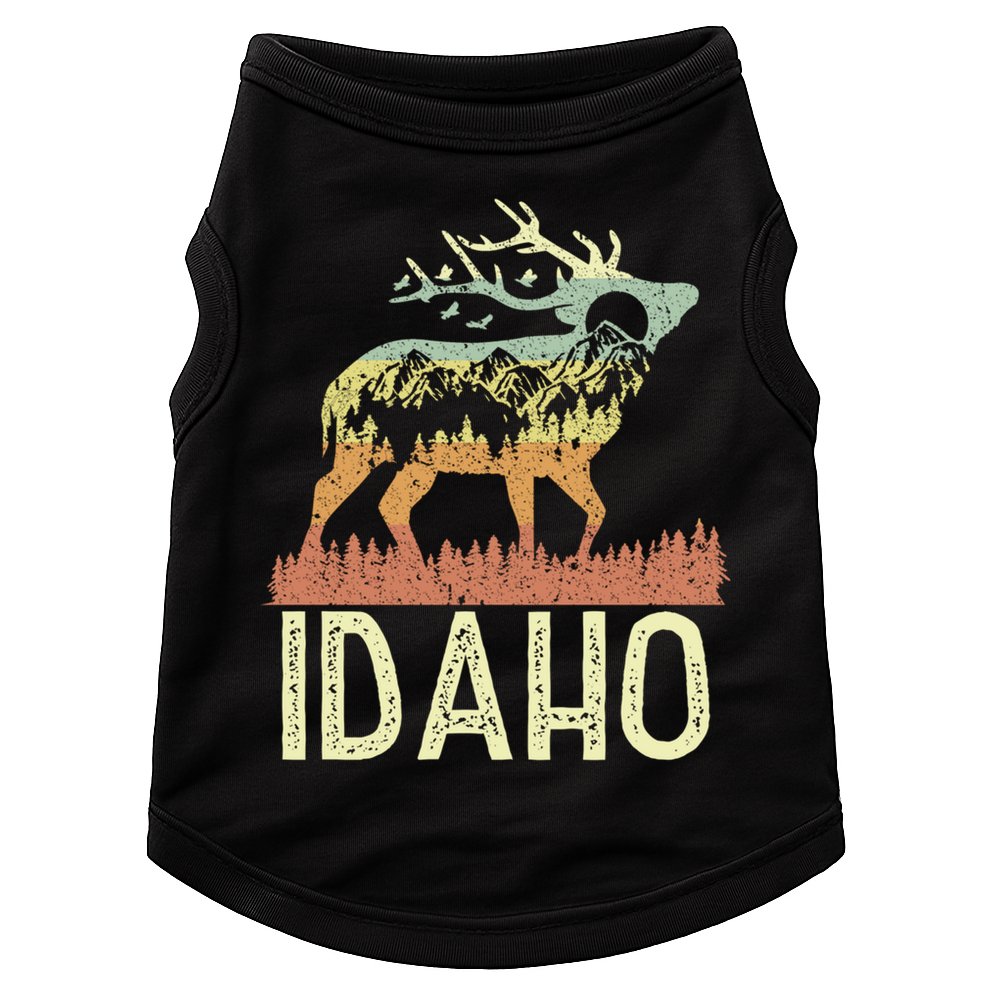 Idaho Retro Mountain Vintage Elk Hiking Gift Great Gift Doggie Tank