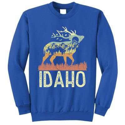 Idaho Retro Mountain Vintage Elk Hiking Gift Great Gift Sweatshirt