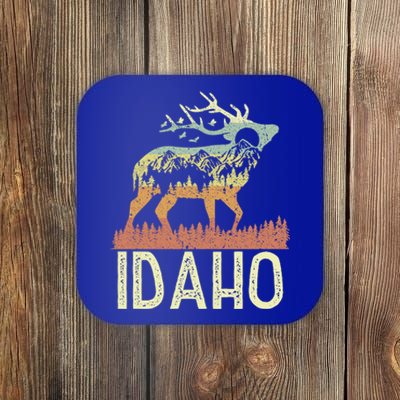 Idaho Retro Mountain Vintage Elk Hiking Gift Great Gift Coaster