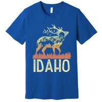 Idaho Retro Mountain Vintage Elk Hiking Gift Great Gift Premium T-Shirt