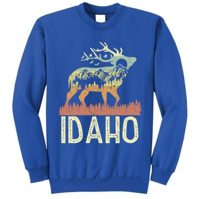 Idaho Retro Mountain Vintage Elk Hiking Gift Great Gift Tall Sweatshirt