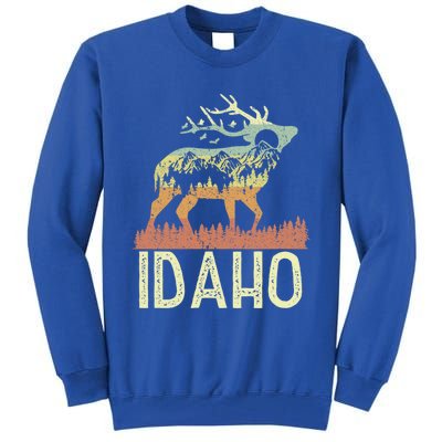 Idaho Retro Mountain Vintage Elk Hiking Gift Great Gift Tall Sweatshirt