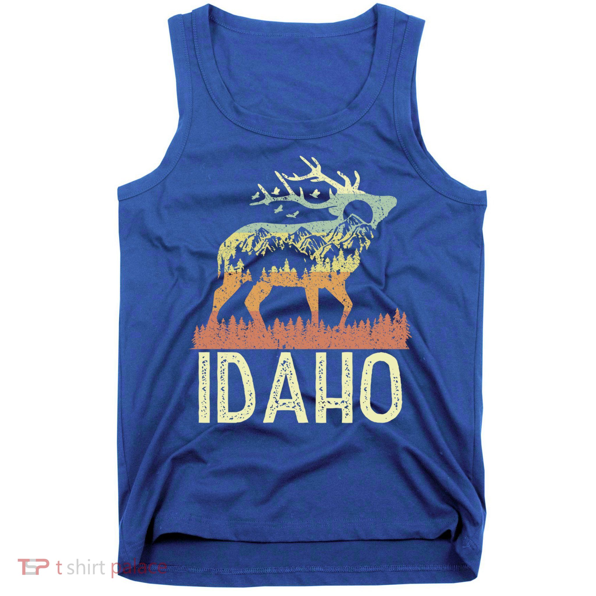 Idaho Retro Mountain Vintage Elk Hiking Gift Great Gift Tank Top
