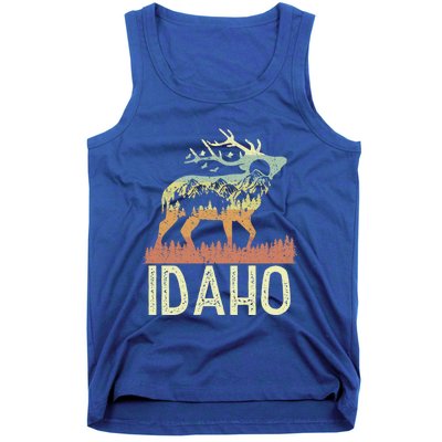 Idaho Retro Mountain Vintage Elk Hiking Gift Great Gift Tank Top