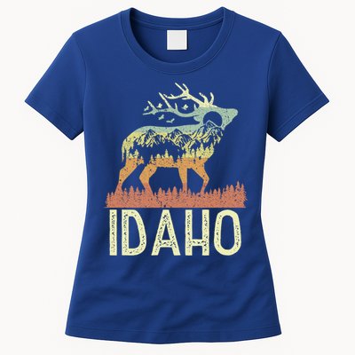 Idaho Retro Mountain Vintage Elk Hiking Gift Great Gift Womens T-Shirt