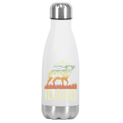 Idaho Retro Mountain Vintage Elk Hiking Gift Great Gift Stainless Steel Insulated Water Bottle