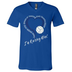 I'm Raising Mine! Volleyball Mom Gift Volleyball Mom Gift V-Neck T-Shirt