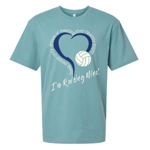 I'm Raising Mine! Volleyball Mom Gift Volleyball Mom Gift Sueded Cloud Jersey T-Shirt