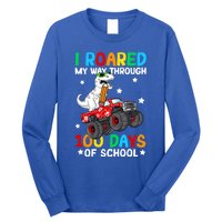 I Roared My Way Through 100 Days Of School Dinosaur Smarter Gift Long Sleeve Shirt