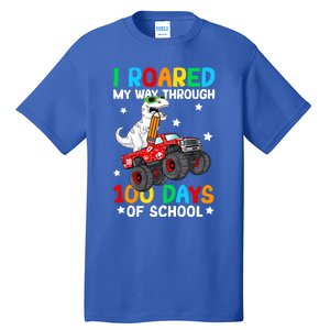 I Roared My Way Through 100 Days Of School Dinosaur Smarter Gift Tall T-Shirt